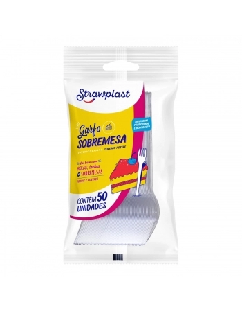 Garfo Sobremesa Cristal - STRAWPLAST