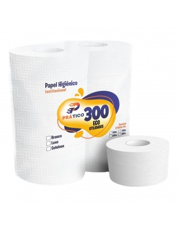 Papel Higiênico Prático Branco Rolão 8x120m - CLASSE A