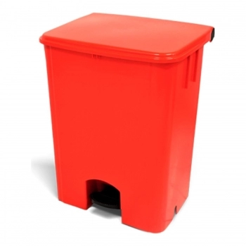COLETOR C/PEDAL DE 80LTS VERMELHO - BRALIMPIA (LIXEIRA)