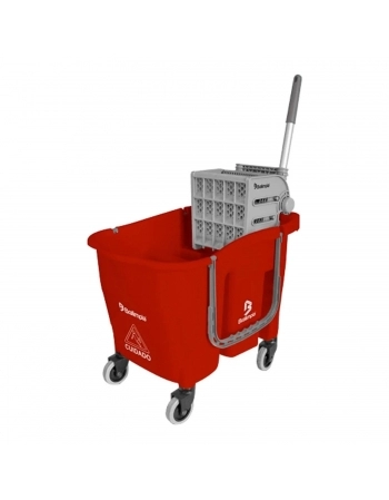 Balde Espremedor Doblô com Rodas Vermelho 30L - BRALIMPIA