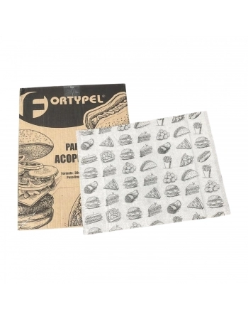 Papel Acoplado para Lanches Estampado 30x38 - FORTYPEL