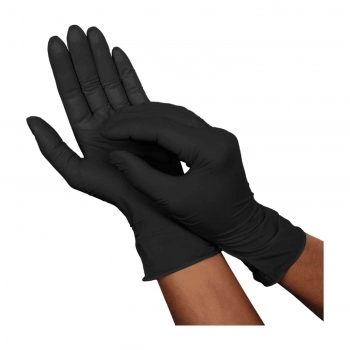 LUVA NITRILICA PRETA - MEDIA (VABENE) C/100 - CA 47623
