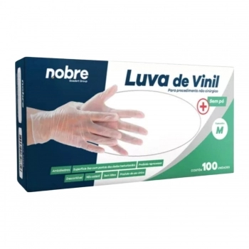 Luva de Silicone (Vinil) Média sem Talco - NOBRE