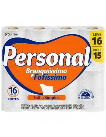 PAPEL HIG. PERSONAL MAIS F.SIMPLES NEUTRO C/16 ROLOS