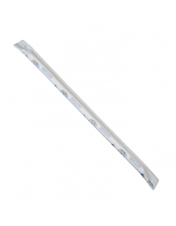 Canudo de Papel Branco Liso 8mm com Sachet