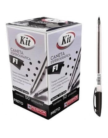 Caneta Esferográfica Preta - KIT