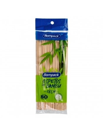ESPETO 18CM BAMBU C/50 - BOMPACK