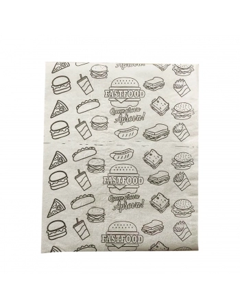 PAPEL ACOPLADO (LANCHES) 30X38 C/350 - ESTAMPADO