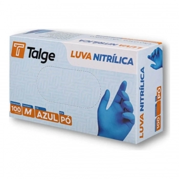 LUVA NITRILICA AZUL - MEDIA (TALGE)
