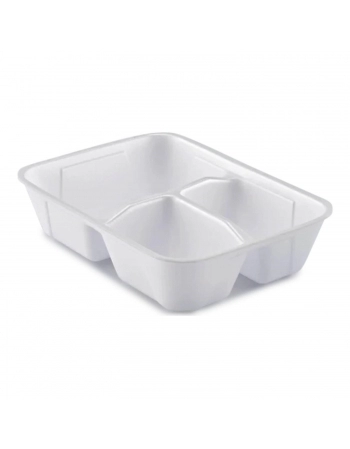 Bandeja Retangular Funda 3 Divisórias 900mL (HF-90-3F) - FIBRAFORM