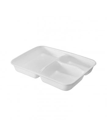 Bandeja com 3 Divisórias sem Tampa 700mL (MO-90-3) - MEIWA